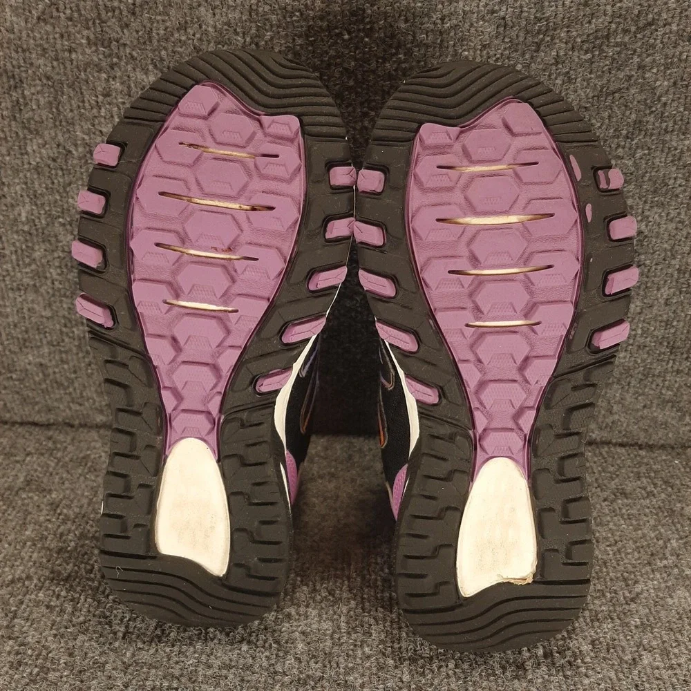 New Balance 410v7 Womens Size 7.5 Trail Running Shoes Black and Purple WT410CK7